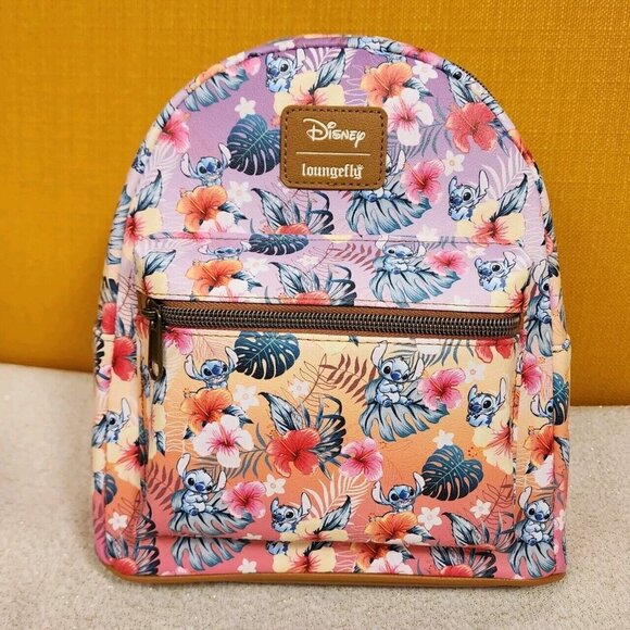 Loungefly Disney Lilo and Stitch Tropical Floral Ombre AOP Mini Backpack NEW main image 12
